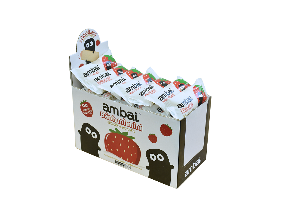 HỘP BÁNH MÌ MINI NHÂN SỐT SỮA CHUA 35 CÁI (Vị dâu)